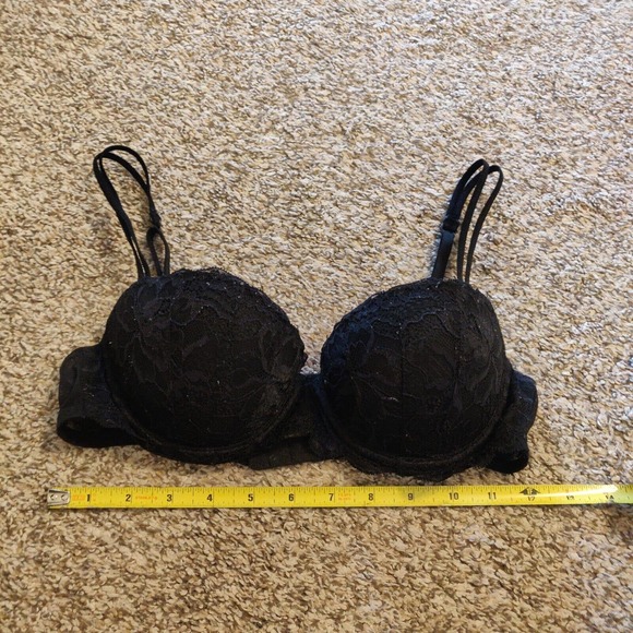 PINK Victoria's Secret Women's Bra Date Push-up Black Lace Size 34B. - Picture 5 of 6